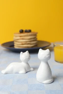 Pluto Design Salero y pimentero gato, Blanco Sale