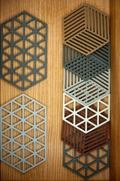Zone Denmark Salvamanteles Hexagon, Olive Taupe Verde