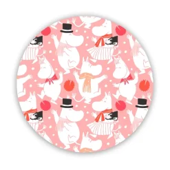 Opto Design Salvamanteles Moomin Celebration Ø21 cm, Blanco-rosa RosaBlanco Outlet