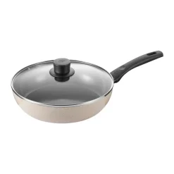 Ballarini Sartén cerámica con tapa de vidrio Ledro, 28 cm Beige Outlet