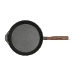 Nordwik Sartén de hierro fundido con mango de madera , 28 cm Negro Hot