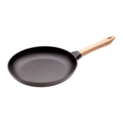 STAUB Sartén de hierro fundido negra con mango de madera claro, Ø28 cm Negro Discount