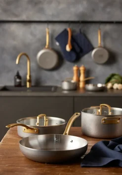Pillivuyt Sartén de saltear con tapa Durance Ø24 cm, acero inoxidable PlateadoColor dorado Clearance