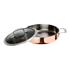 Ronneby Bruk Sartén de saltear Maestro cobre con tapa de vidrio, 26 cm Color doradoPlateado Discount