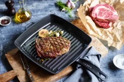 STAUB Sartén grill American de hierro fundido, 30x30 cm Negro Clearance