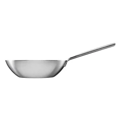 Fiskars Woks<Sartén wok acero inoxidable sin revestimiento Norden Steel, Ø28 cm Plateado