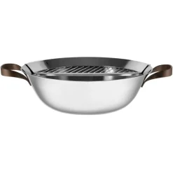 Alessi Sartén wok Edo, 34 cm Plateado Best