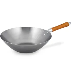 Ken Hom Sartén wok classic carbon Ø32 cm, Acero Plateado Hot