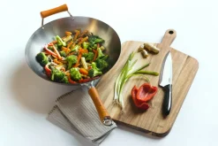 Ken Hom Woks<Sartén wok excellence carbon Ø36 cm, Acero Plateado