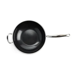 GreenPan Woks<Sartén wok Premiere, 30 cm NegroPlateado