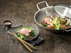 Zwilling Sartén wok Plus con tapa de vidrio Ø32 cm, Acero inoxidable Plateado New
