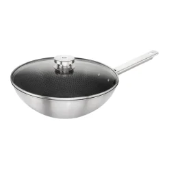 Zwilling Woks<Sartén wok Plus joy antiadherente Ø30 cm, Acero inoxidable Plateado
