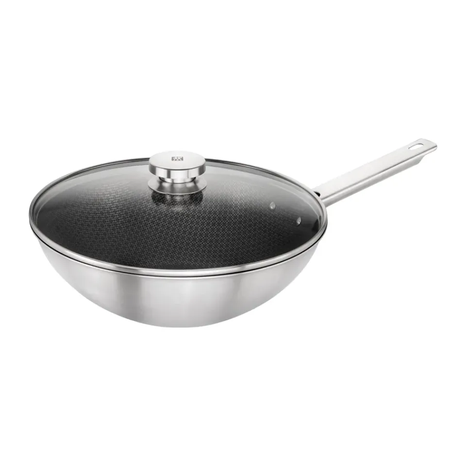 Zwilling Woks<Sartén wok Plus joy antiadherente Ø30 cm, Acero inoxidable Plateado