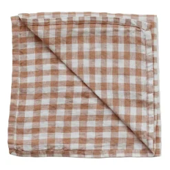 Tell Me More Servilletas De Tela|Servilletas De Tela<Servilleta de lino a cuadros Gingham 45x45 cm, Biscuit RojoBlanco