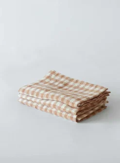 Tell Me More Servilletas De Tela|Servilletas De Tela<Servilleta de lino a cuadros Gingham 45x45 cm, Biscuit RojoBlanco