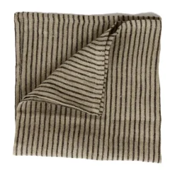 Olsson & Jensen Servilleta de lino Stripe 45x45 cm, Arena negra NegroBeige Outlet
