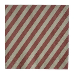 DBKD Servilleta de papel Stripe 33x33 cm paquete de 20, Dark red Rojo Clearance
