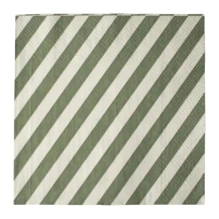 DBKD Servilleta de papel Stripe 33x33 cm paquete de 20, Green Verde Best