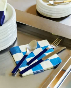 HAY Servilleta Pattern Dinner Check 40x40 cm, set de 20, Off white-blues M BlancoAzul Online