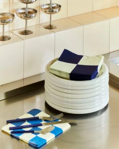 HAY Servilleta Pattern Dinner Check 40x40 cm, set de 20, Off white-blues M BlancoAzul Online