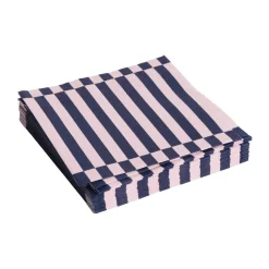 HAY Servilletas De Papel<Servilleta Pattern Dinner Stripe 40x40 cm, set de 20, Light pink-dark blue pillar RosaAzul