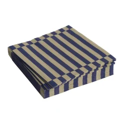 HAY Servilletas De Papel<Servilleta Pattern Lunch Stripe 33x33 cm, set de 20, Dark blue-dark sand pillar AzulBeige