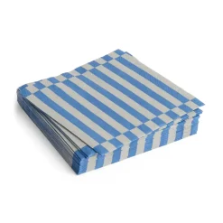 HAY Servilleta Pattern Lunch Stripe 33x33 cm, set de 20, Grey-blue pillar AzulGris New