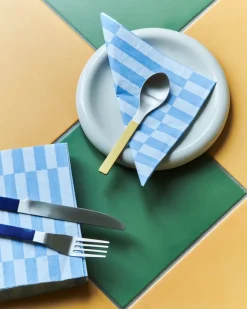 HAY Servilletas De Papel<Servilleta Pattern Lunch Stripe 33x33 cm, set de 20, Light blue-dusty blue pillar Azul