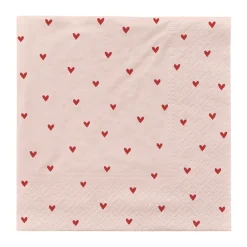 Broste Copenhagen Servilletas Amor 33x33 cm, 20-pack, Soft pink-red Rosa Clearance
