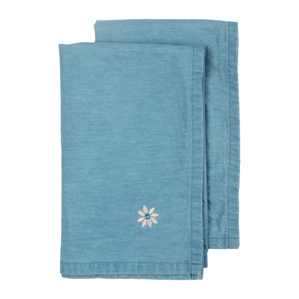 Sagaform Servilletas de tela Eden denim 45x45 cm 2-pack, Azul Outlet