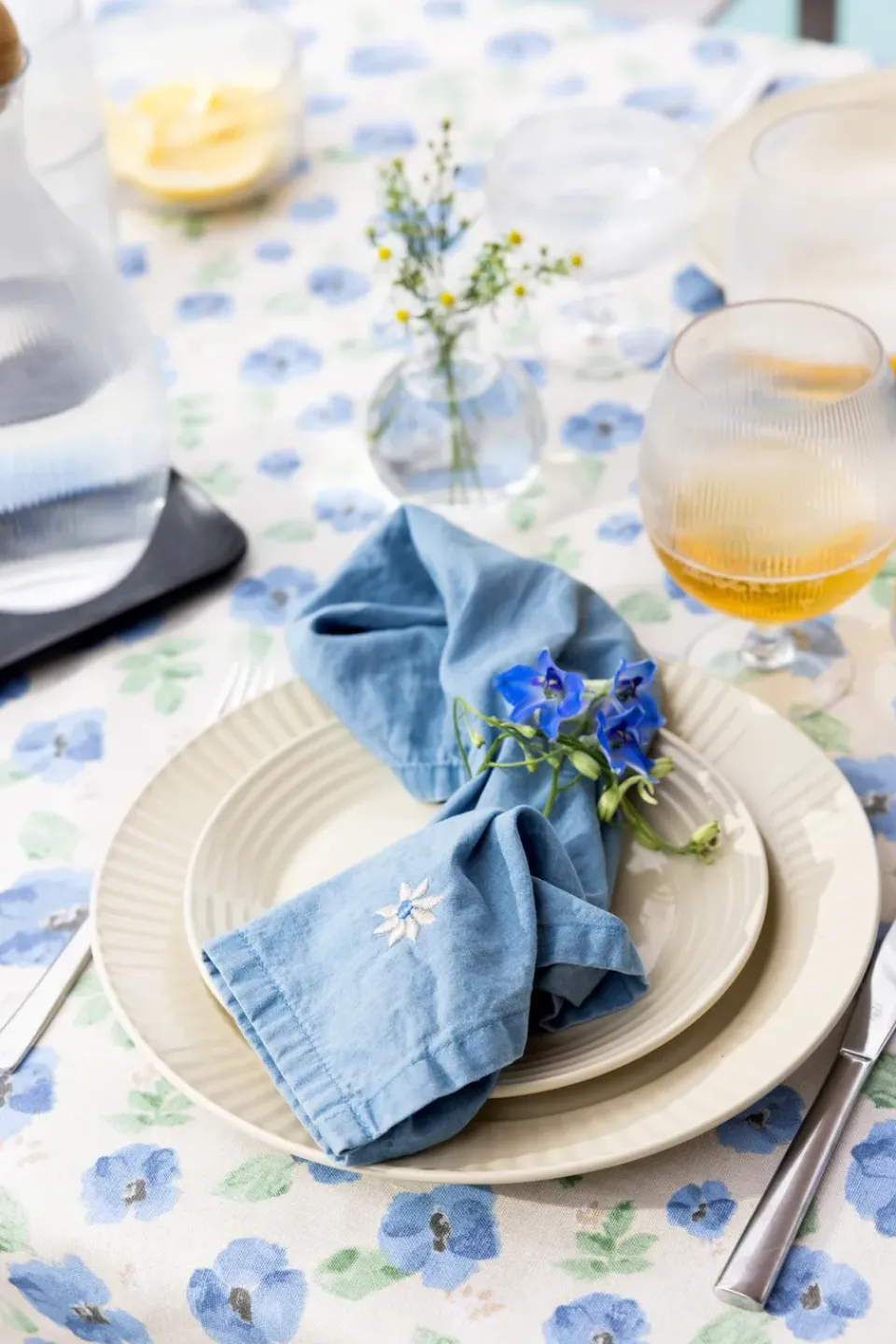 Sagaform Servilletas de tela Eden denim 45x45 cm 2-pack, Azul Outlet