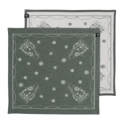 Wik & Walsøe Servilletas De Tela|Servilletas De Tela<Servilletas de tela Julemorgen 45x45 cm, 2-pack, Blanco-verde BlancoVerde