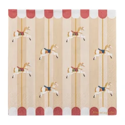 Bloomingville Servilletas De Papel<Servilletas Merry-go-round 33x33 cm, 20-pack, Natural RojoBeige