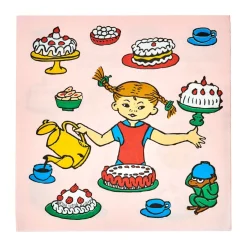 Muurla Servilletas Pippi 33x33 cm 20-pack, Cumpleaños Rosa