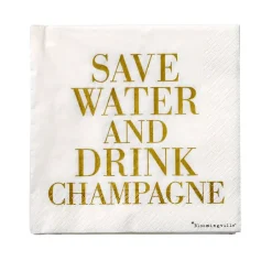 Bloomingville Servilletas De Papel<Servilletas Save Water, set de 20, 33 x 33 cm Blanco