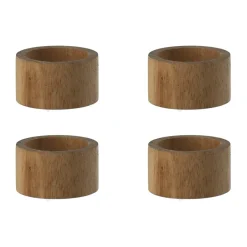 Scandi Living Servilleteros Y Anillos Para Servilletas<Servilletero Hollow 4-pack Ø5 cm, Acacia Marrón