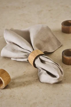 Scandi Living Servilleteros Y Anillos Para Servilletas<Servilletero Hollow 4-pack Ø5 cm, Acacia Marrón