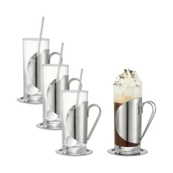 Dorre Set Darry irish coffee, vidrio-acero inoxidable TransparentePlateado