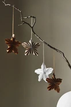 Scandi Living Set de 4 adornos de Navidad Twinkle, Crudo Beige Hot