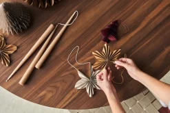 Scandi Living Set de 4 adornos de Navidad Twinkle, Crudo Beige Hot