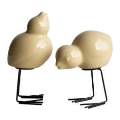 DBKD Set de 2 adornos de Pascua Swedish Birds , Shiny yellow Amarillo Clearance