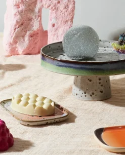 HKliving Set de 2 bandejas pequeñas 70's, Asteroids / Grass Multi Outlet