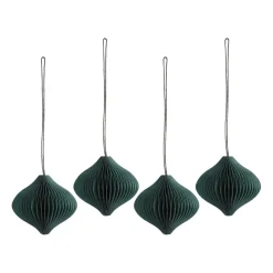 Scandi Living Set de 4 bolas de Navidad Onion, musgo Verde Sale