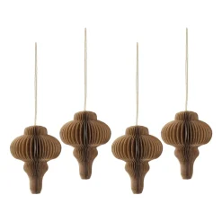 Scandi Living Set de 4 bolas de Navidad Spira, Crudo Beige Online