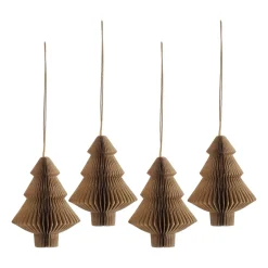 Scandi Living Set de 4 bolas de Navidad Tree, Crudo Beige New