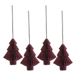 Scandi Living Set de 4 bolas de Navidad Tree, Rojo New