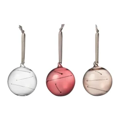 Iittala Set de 3 bolas de vidrio Solboll Ø8 cm, Transparente-brezo-lino Multi Best