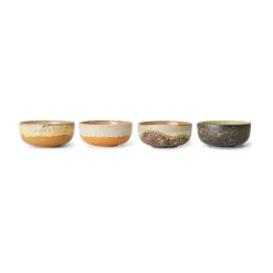 HKliving Boles Para Desayuno<Set de 4 boles para tapas 70's, Drift Multi