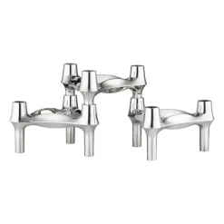 STOFF Candelabros<Set de 3 candelabros Nagel BMF, cromo Plateado