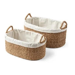 Humdakin Set de 2 cestas de colada bajas , Trenzada Beige Best